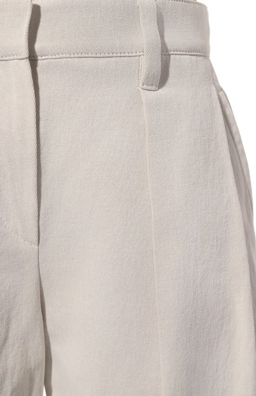 Шорты из хлопка и льна Brunello Cucinelli MH561B1382 Кремовый  MH561B1382 Фото 5