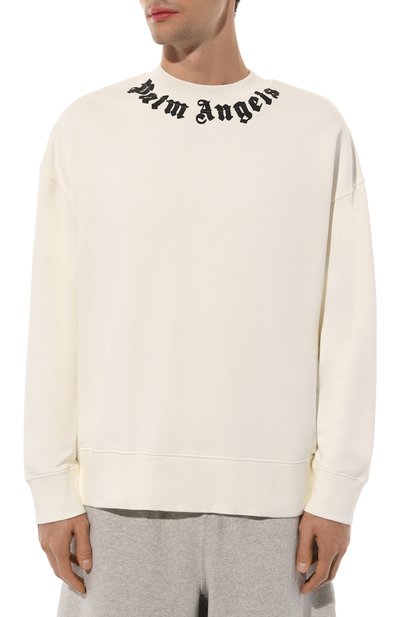 Хлопковый свитшот PALM ANGELS белого цвета по цене 36850 руб., арт. PMBA026F24FLE009, фото 3 Хлопковый свитшот PALM ANGELS, арт. PMBA026F24FLE009, фото 3