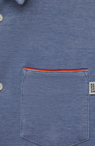 Хлопковая рубашка SCOTCH AND SODA синего цвета по цене 7840 руб., арт. 171179-22-FWBM-D20, фото 3 Хлопковая рубашка SCOTCH AND SODA, арт. 171179-22-FWBM-D20, фото 3