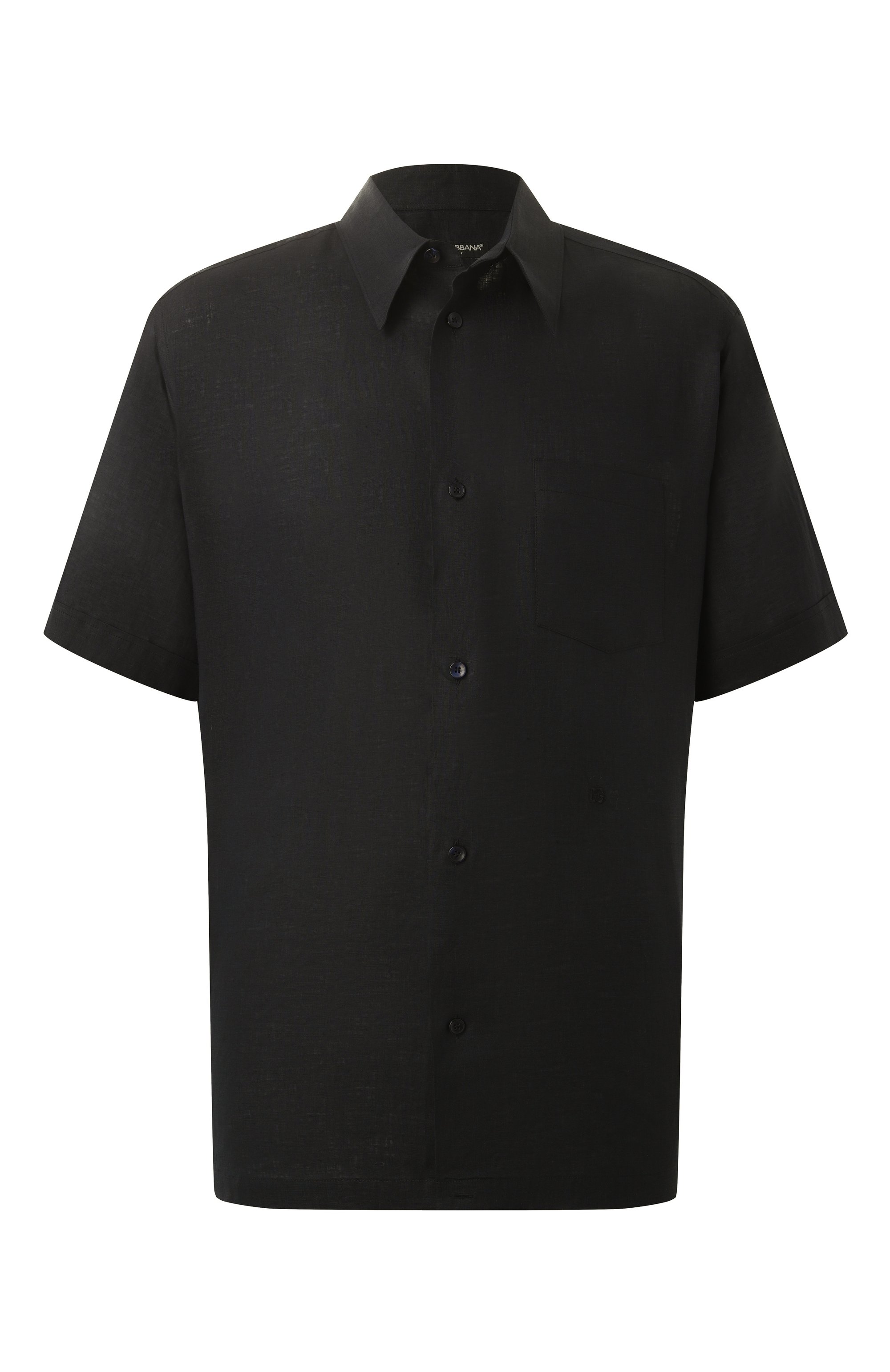 Льняная рубашка DOLCE & GABBANA темно-синего цвета по цене 72100 руб., арт. G5KE1Z/FU4IK, фото 1 Льняная рубашка DOLCE & GABBANA, арт. G5KE1Z/FU4IK, фото 1