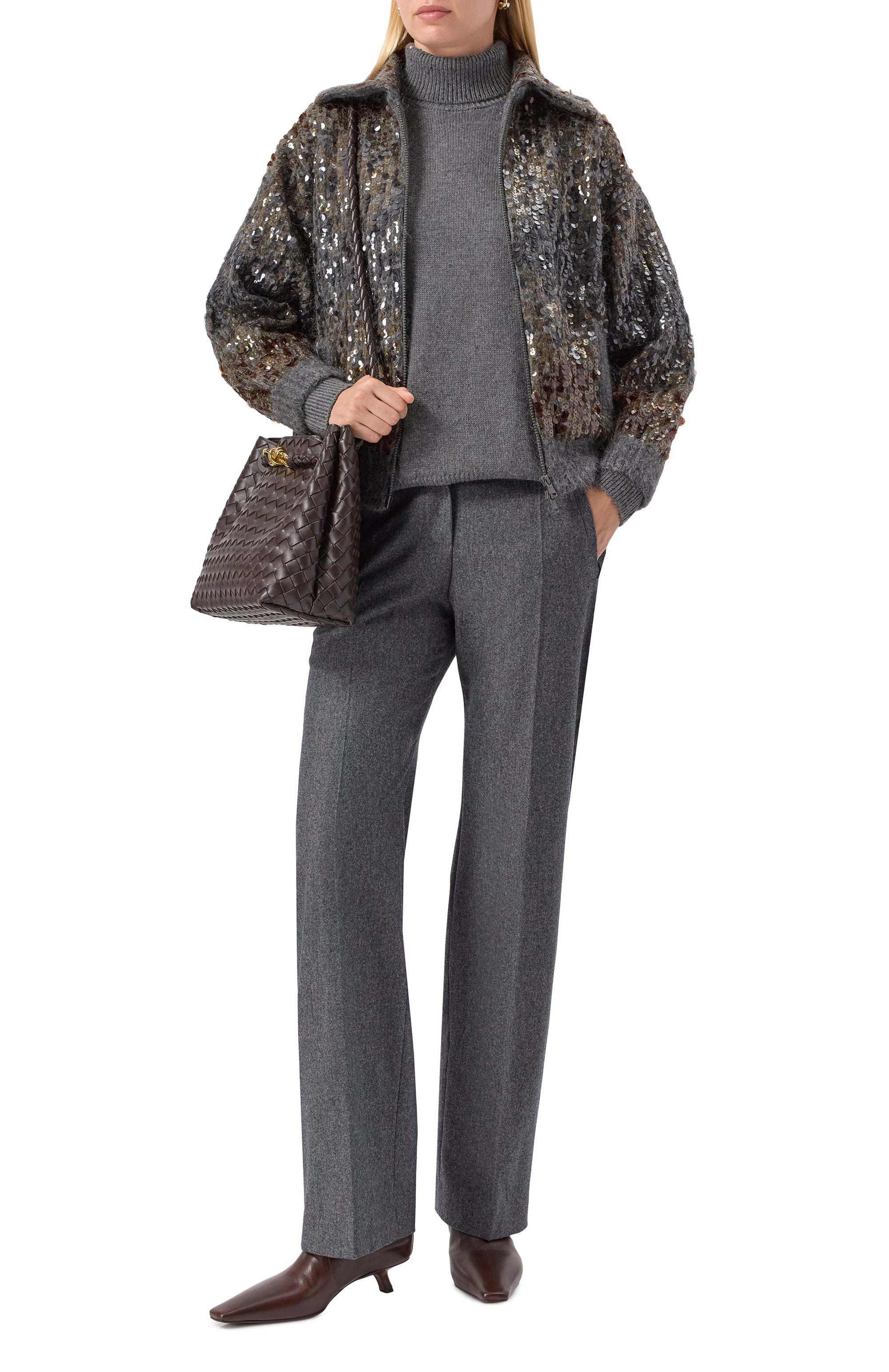Шерстяной кардиган с отделкой пайетками BRUNELLO CUCINELLI, арт. M1U375916P, фото 2