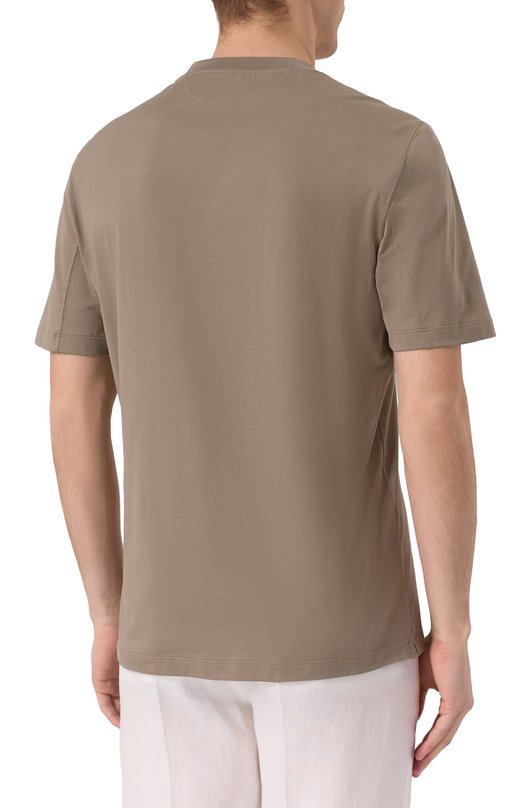 Хлопковая футболка Brunello Cucinelli M0B131308 Бежевый  M0B131308 Фото 4