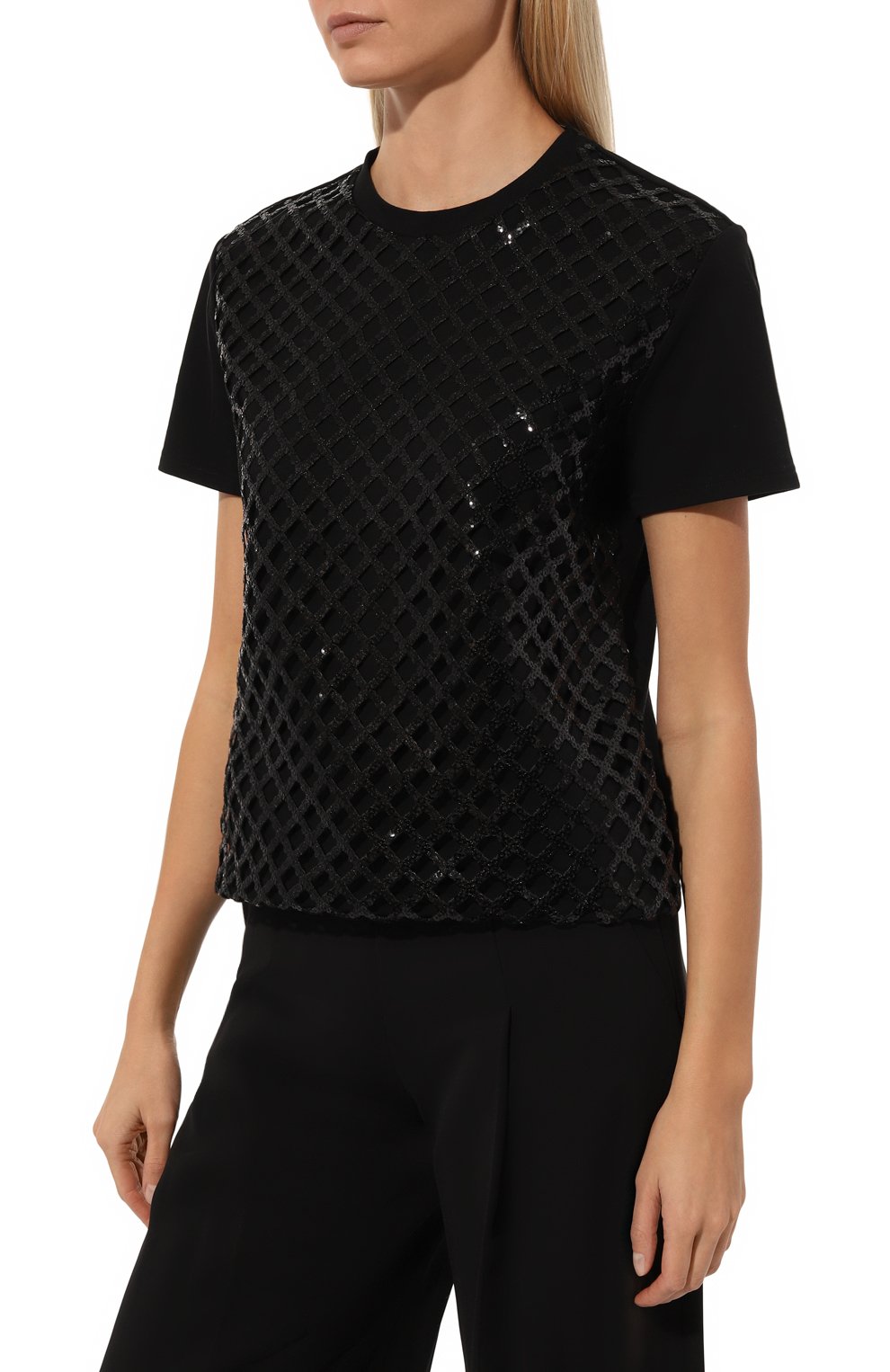 Футболка с отделкой пайетками GIAMBATTISTA VALLI, арт. 24FWPVLE40J2-J1JSN, фото 3