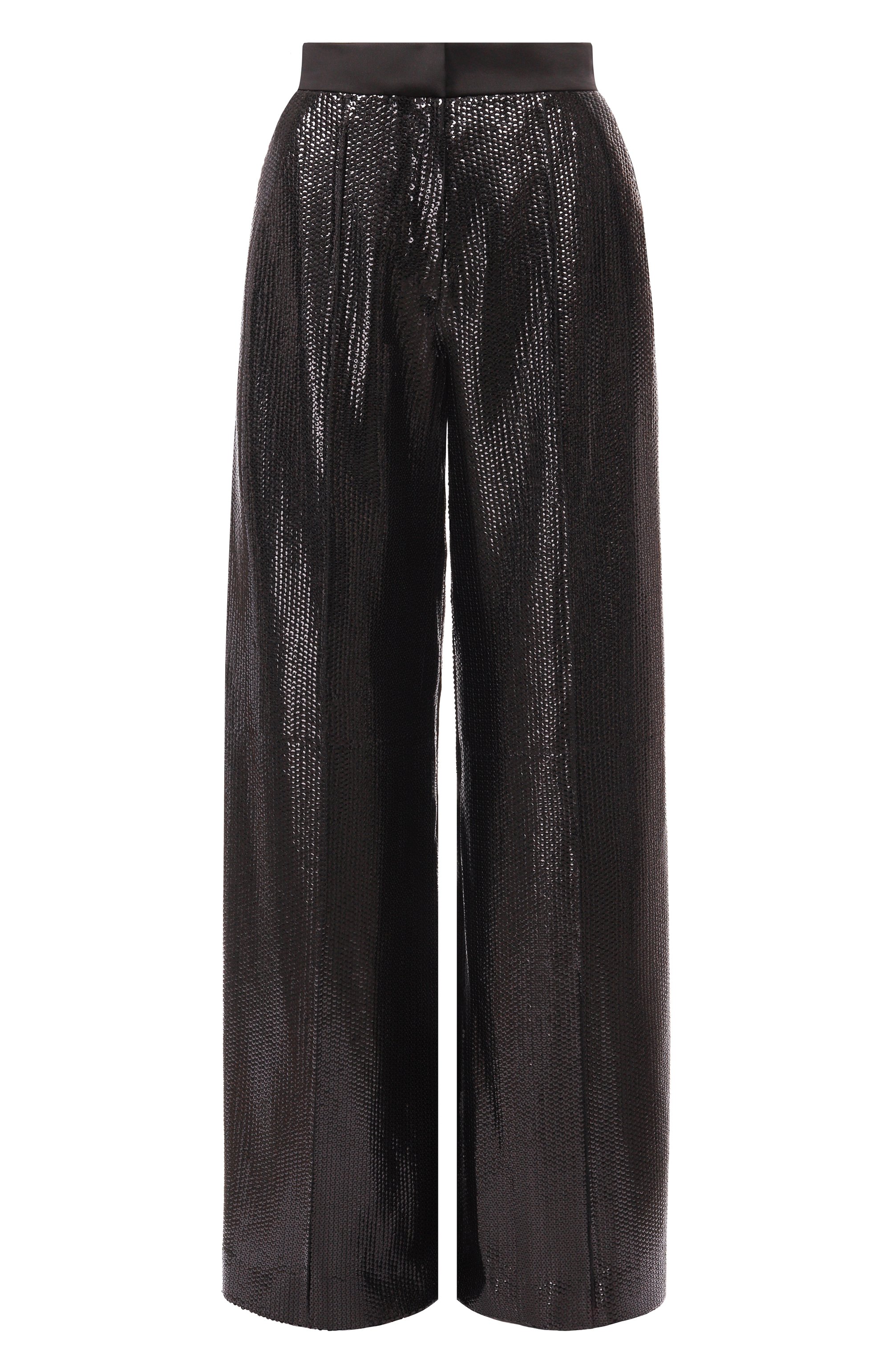 Брюки с отделкой пайетками ELIE SAAB черного цвета по цене 193000 руб., арт. P0158NF25/PSA01, фото 1 Брюки с отделкой пайетками ELIE SAAB, арт. P0158NF25/PSA01, фото 1