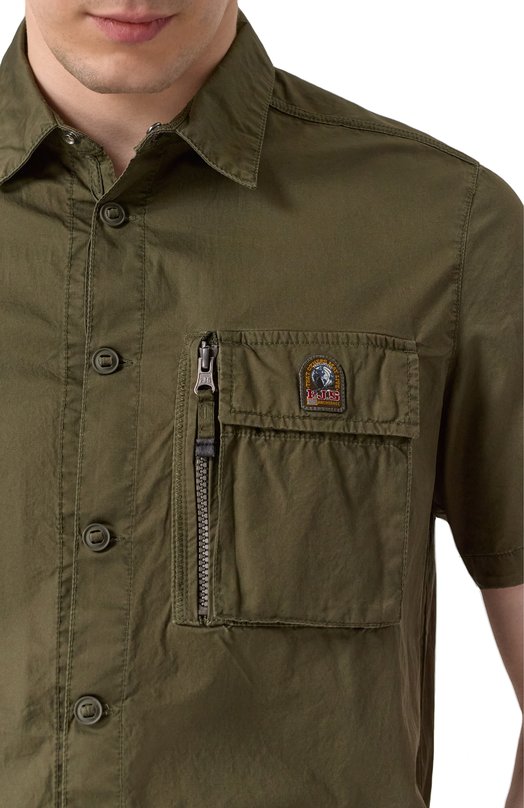Хлопковая рубашка Parajumpers PMSITW01 Хаки  PMSITW01 Фото 5