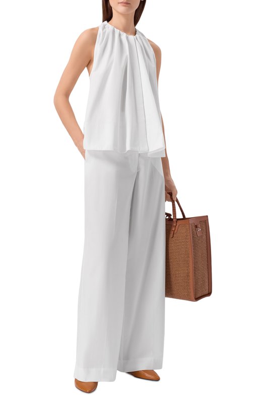 Хлопковые брюки P.A.R.O.S.H. D232445/CANNES Белый  D232445/CANNES Фото 2