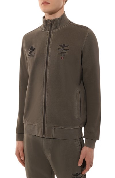 Хлопковый спортивный костюм AERONAUTICA MILITARE хаки цвета по цене 30750 руб., арт. TF080F539, фото 2 Хлопковый спортивный костюм AERONAUTICA MILITARE, арт. TF080F539, фото 2