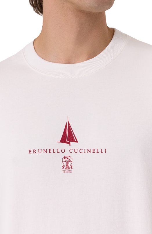 Хлопковый свитшот Brunello Cucinelli MP8639077G Белый  MP8639077G Фото 5
