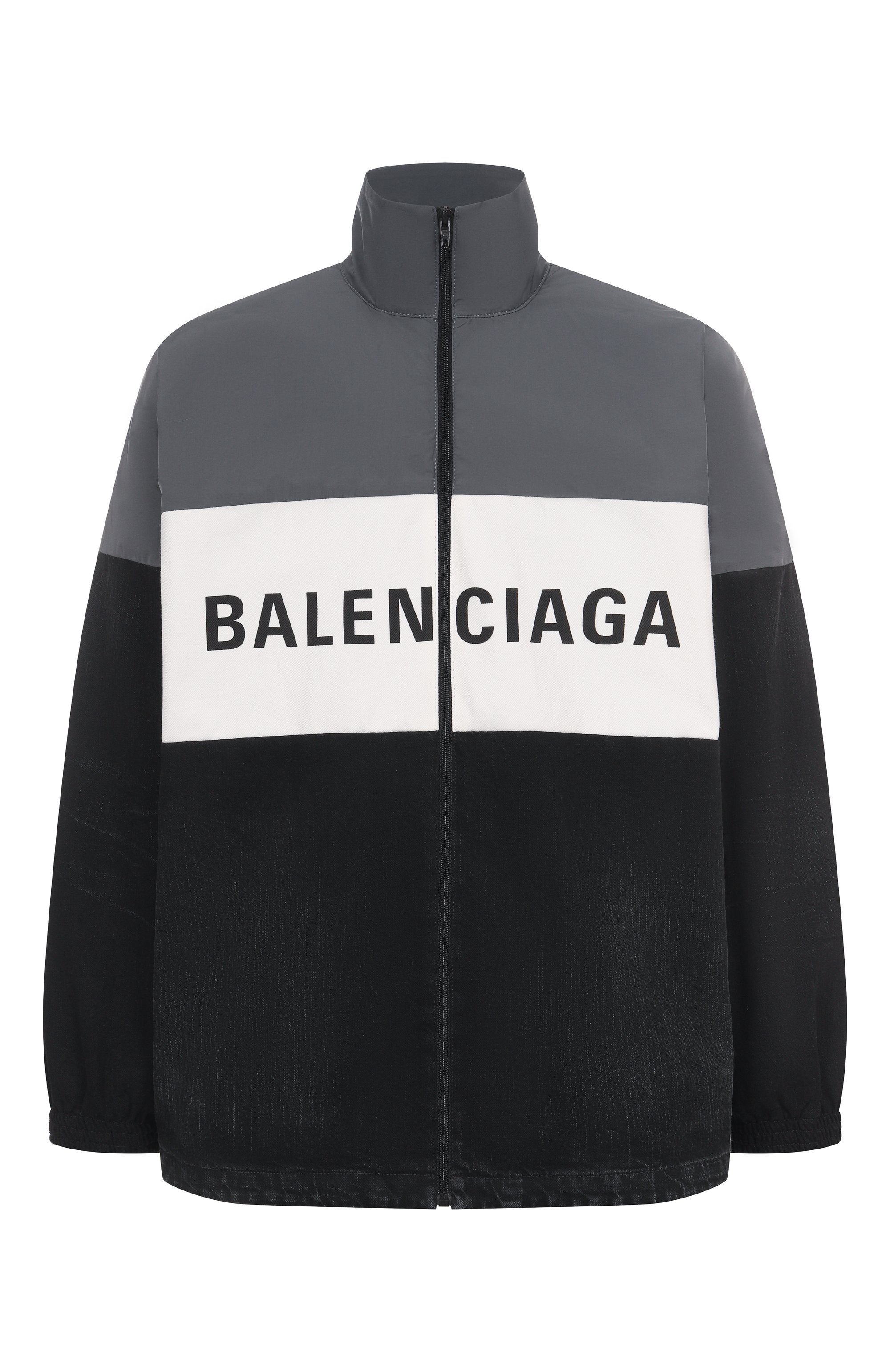 Комбинированная куртка BALENCIAGA черного цвета по цене 351500 руб., арт. 822843/TRW58, фото 1 Комбинированная куртка BALENCIAGA, арт. 822843/TRW58, фото 1