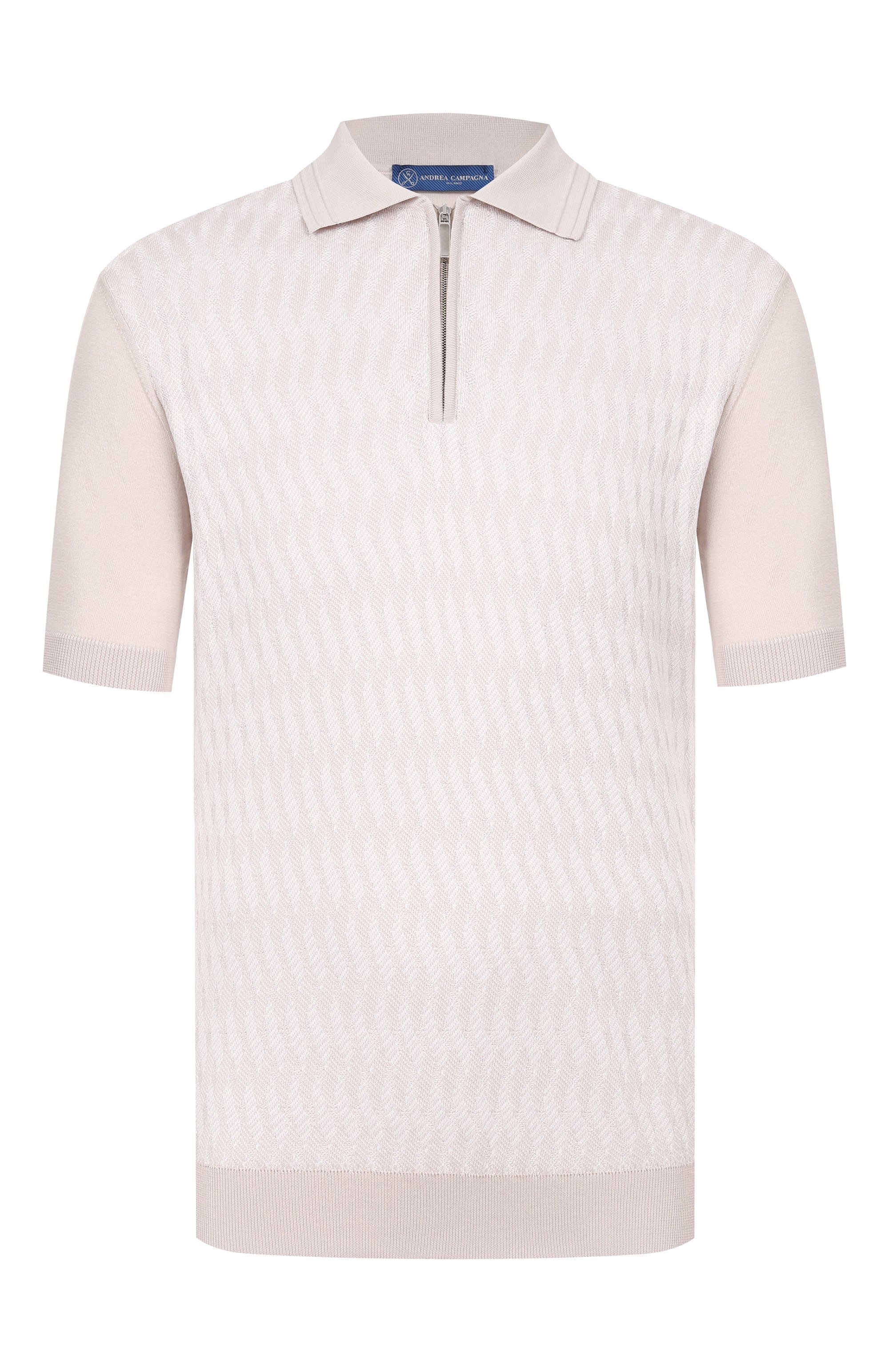 Поло из хлопка и шелка ANDREA CAMPAGNA, арт. SU26C0S310-01/C0S264, фото 1