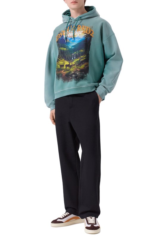 Хлопковое худи Dsquared2 S74GU0882/S25030 Зелёный  S74GU0882/S25030 Фото 2