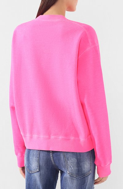 Хлопковый свитшот DSQUARED2 розового цвета по цене 38800 руб., арт. S72GU0205/S25030, фото 4 Хлопковый свитшот DSQUARED2, арт. S72GU0205/S25030, фото 4