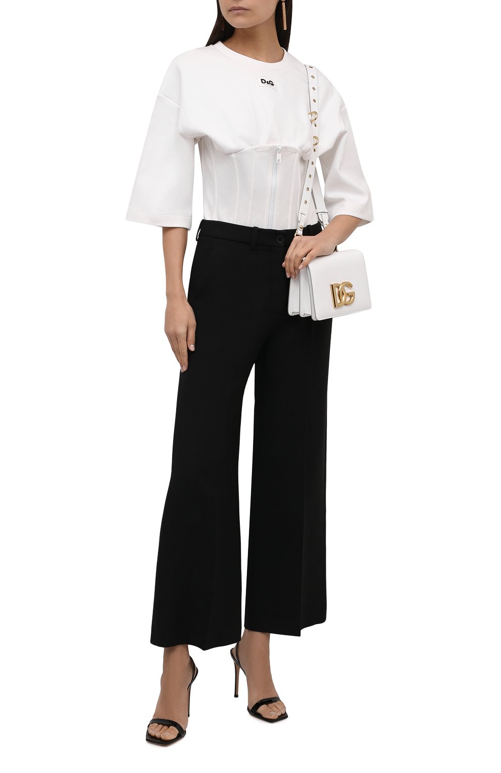 Хлопковый пуловер DOLCE & GABBANA белого цвета по цене 96450 руб., арт. F8N59T/HU7H9, фото 2 Хлопковый пуловер DOLCE & GABBANA, арт. F8N59T/HU7H9, фото 2
