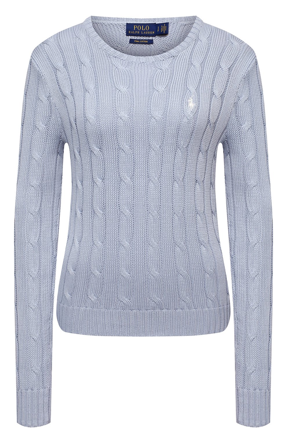 Хлопковый пуловер POLO RALPH LAUREN голубого цвета по цене 19650 руб., арт. 211580009, фото 1 Хлопковый пуловер POLO RALPH LAUREN, арт. 211580009, фото 1
