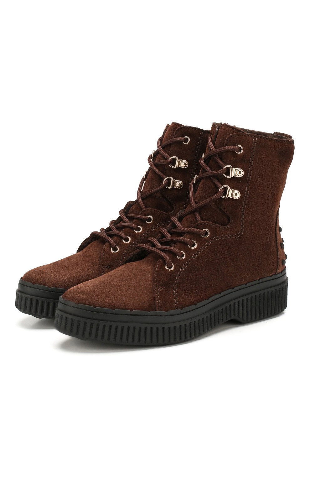 Замшевые ботинки TOD’S темно-коричневого цвета по цене 79100 руб., арт. XXW39A0AM51RE0, фото 1 Замшевые ботинки TOD’S, арт. XXW39A0AM51RE0, фото 1