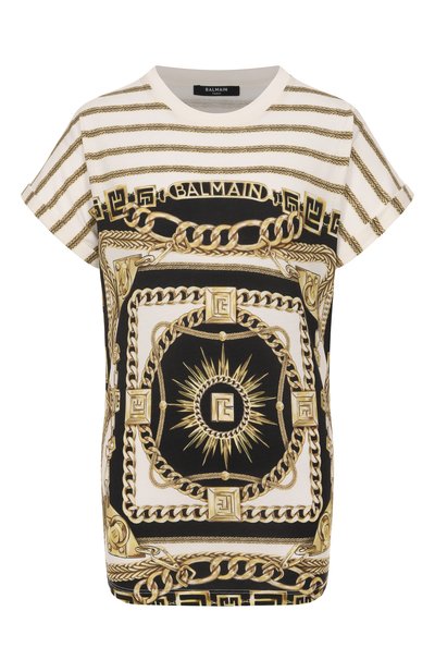 Женская хлопковая футболка BALMAIN, арт. FF1EF012/GF02