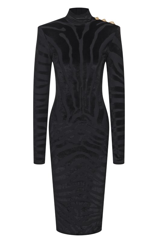 Платье из вискозы Balmain FF0RF075/JL11 Чёрный FF0RF075/JL11