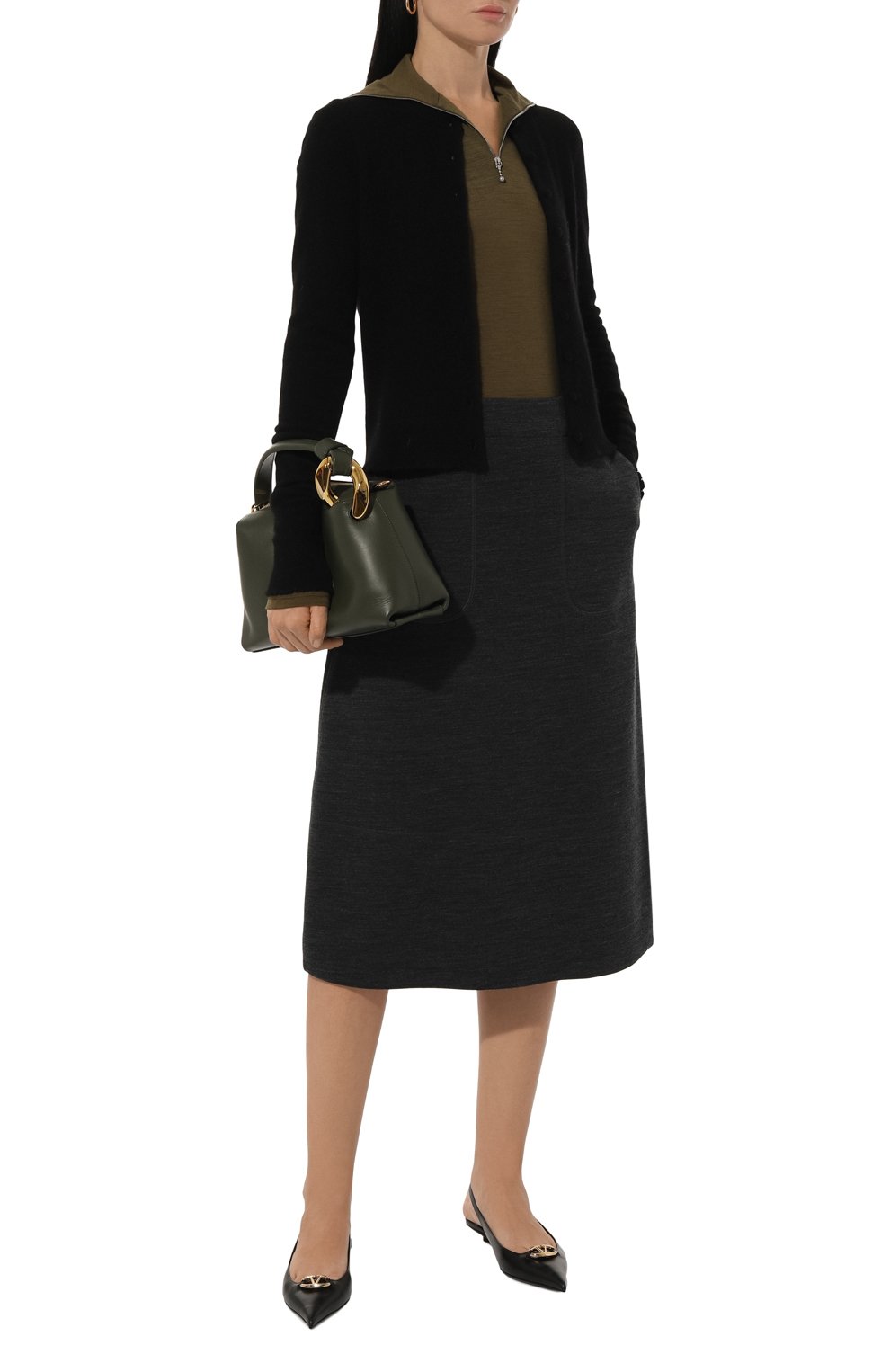 Пуловер JIL SANDER хаки цвета по цене 49800 руб., арт. J40GC0021-J70021, фото 2 Пуловер JIL SANDER, арт. J40GC0021-J70021, фото 2