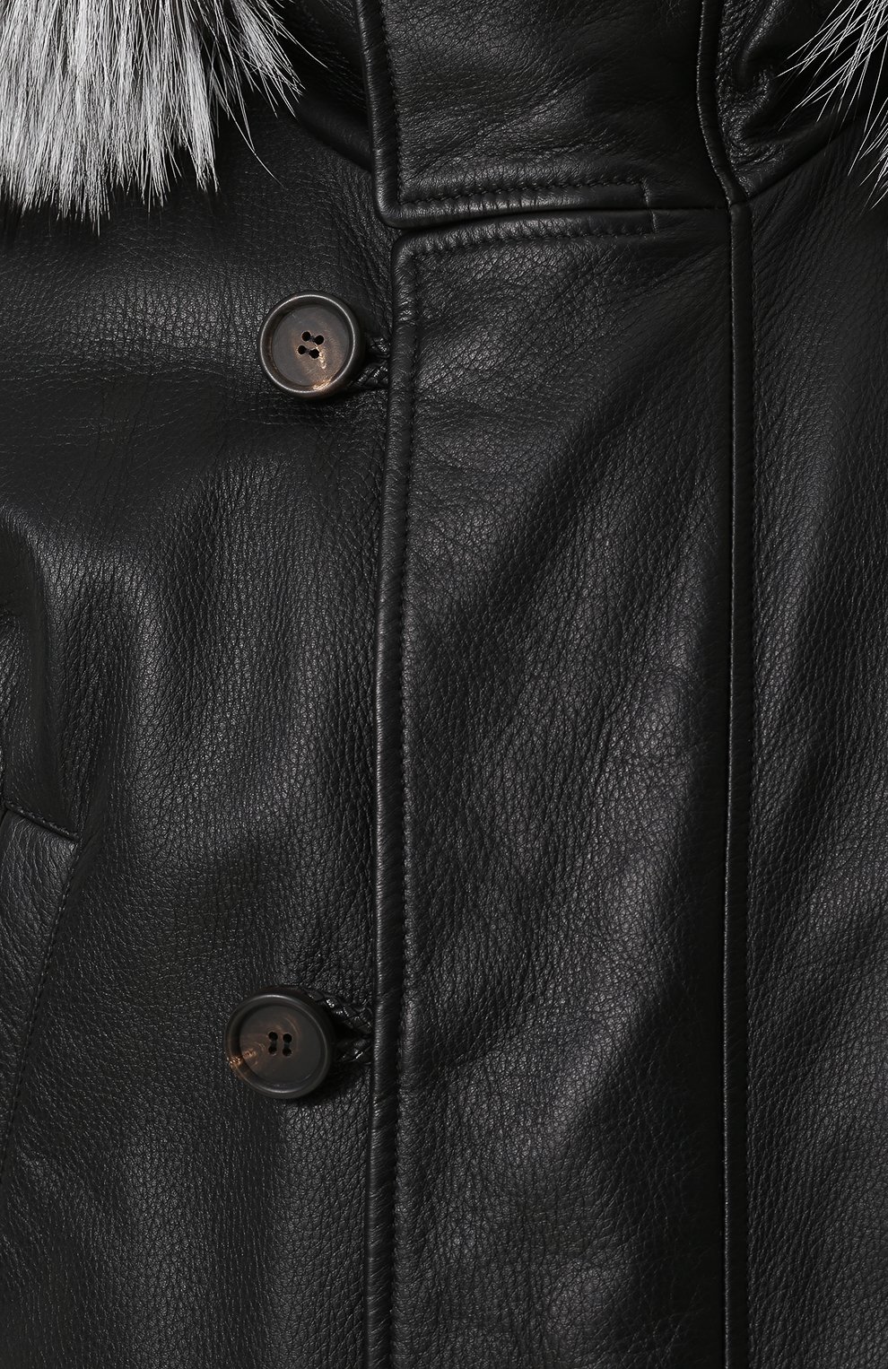 Кожаный пуховик с отделкой из нутрии и лисы BRIONI, арт. PUD40L/07714, фото 5