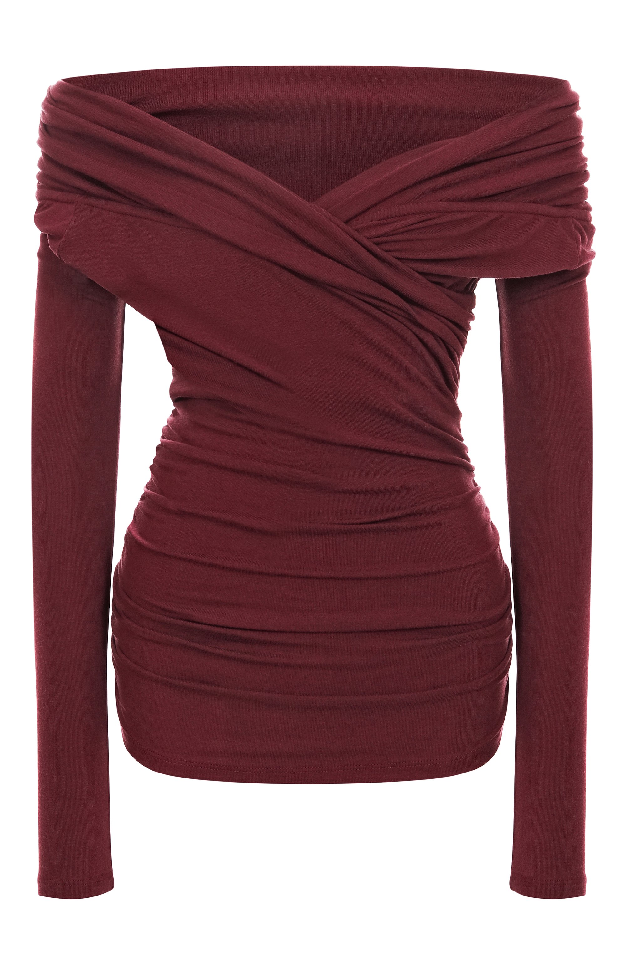 Топ из вискозы и шерсти 12 STOREEZ бордового цвета по цене 9800 руб., арт. 133777, фото 1 Топ из вискозы и шерсти 12 STOREEZ, арт. 133777, фото 1