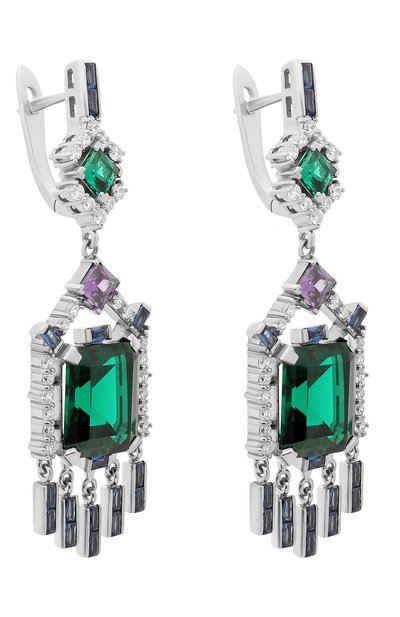 Серьги art deco QUEENSBEE зеленого цвета по цене 88000 руб., арт. 201370, фото 3 Серьги art deco QUEENSBEE, арт. 201370, фото 3