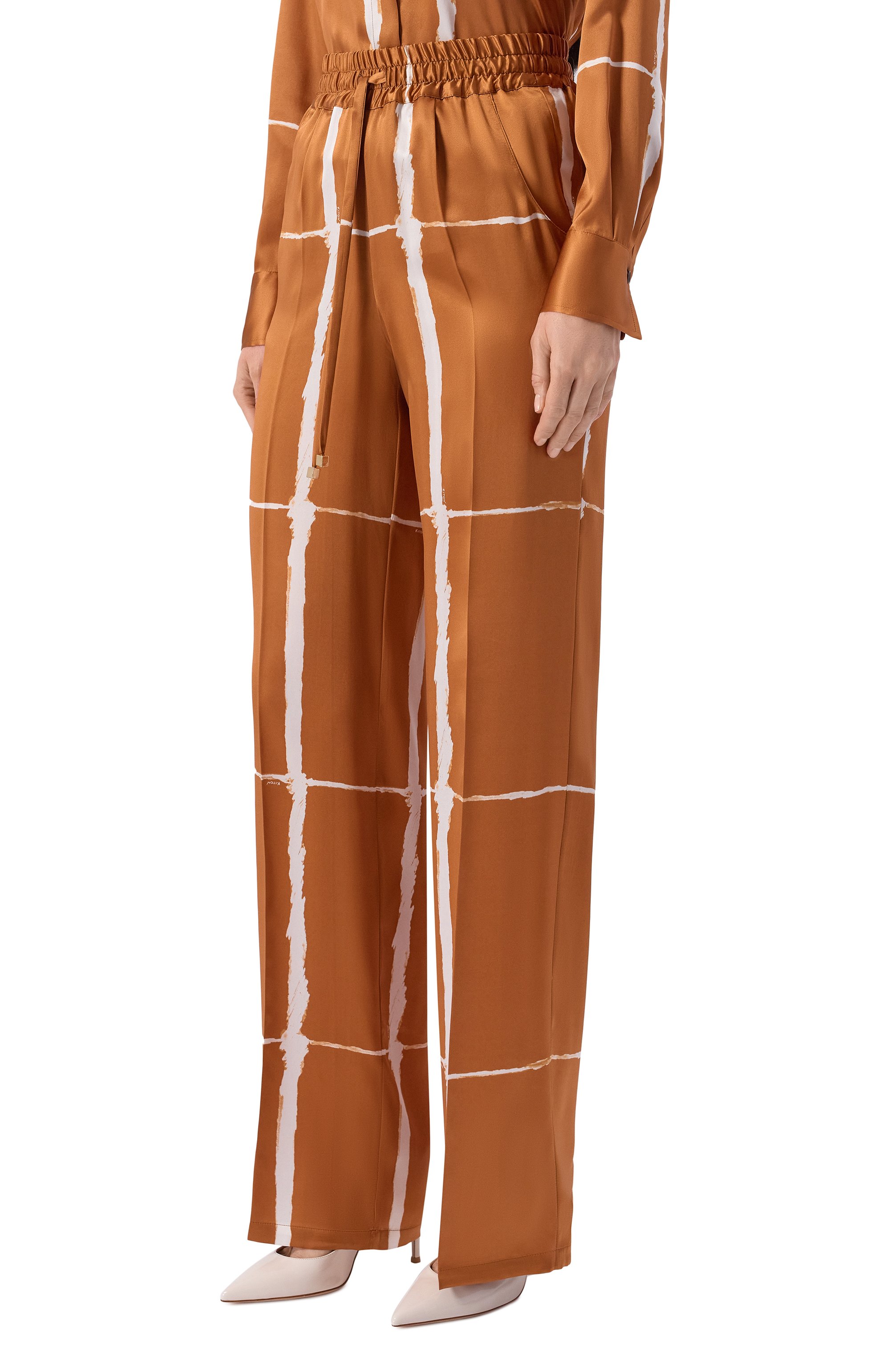 Атласные брюки KITON, арт. D48122K0873G07, фото 3