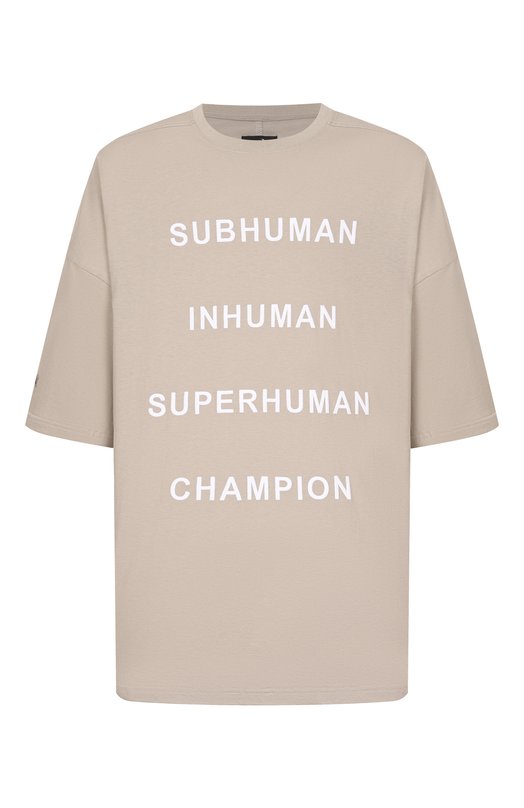 Хлопковая футболка Rick Owens x Champion Rick Owens CM01E1675/CHJG Бежевый CM01E1675/CHJG