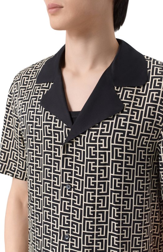 Рубашка из вискозы Balmain GH1HN133/VI36 Чёрный  GH1HN133/VI36 Фото 5