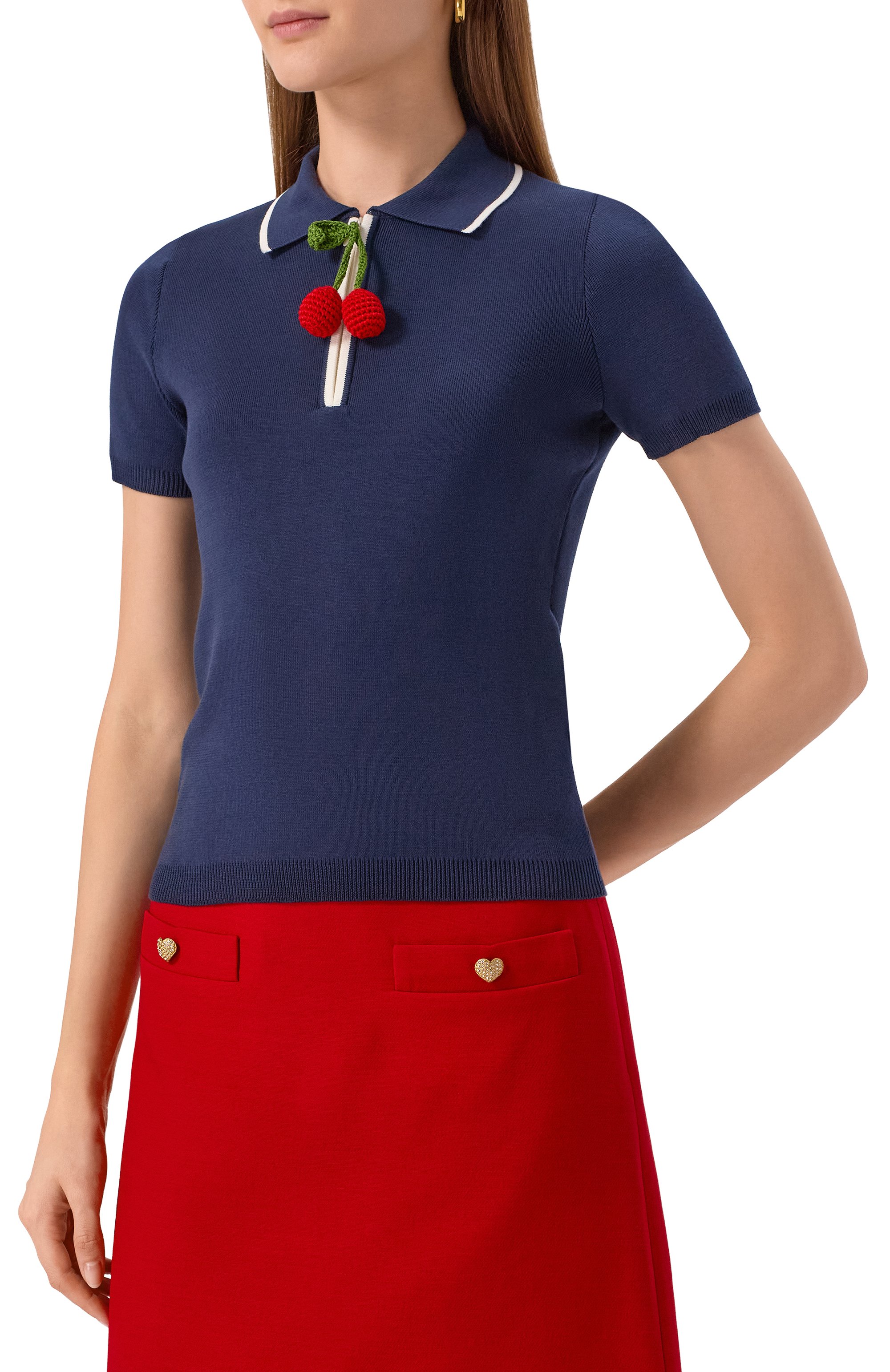 Хлопковое поло VALENTINO, арт. 7B3KC65F/9EQ, фото 3