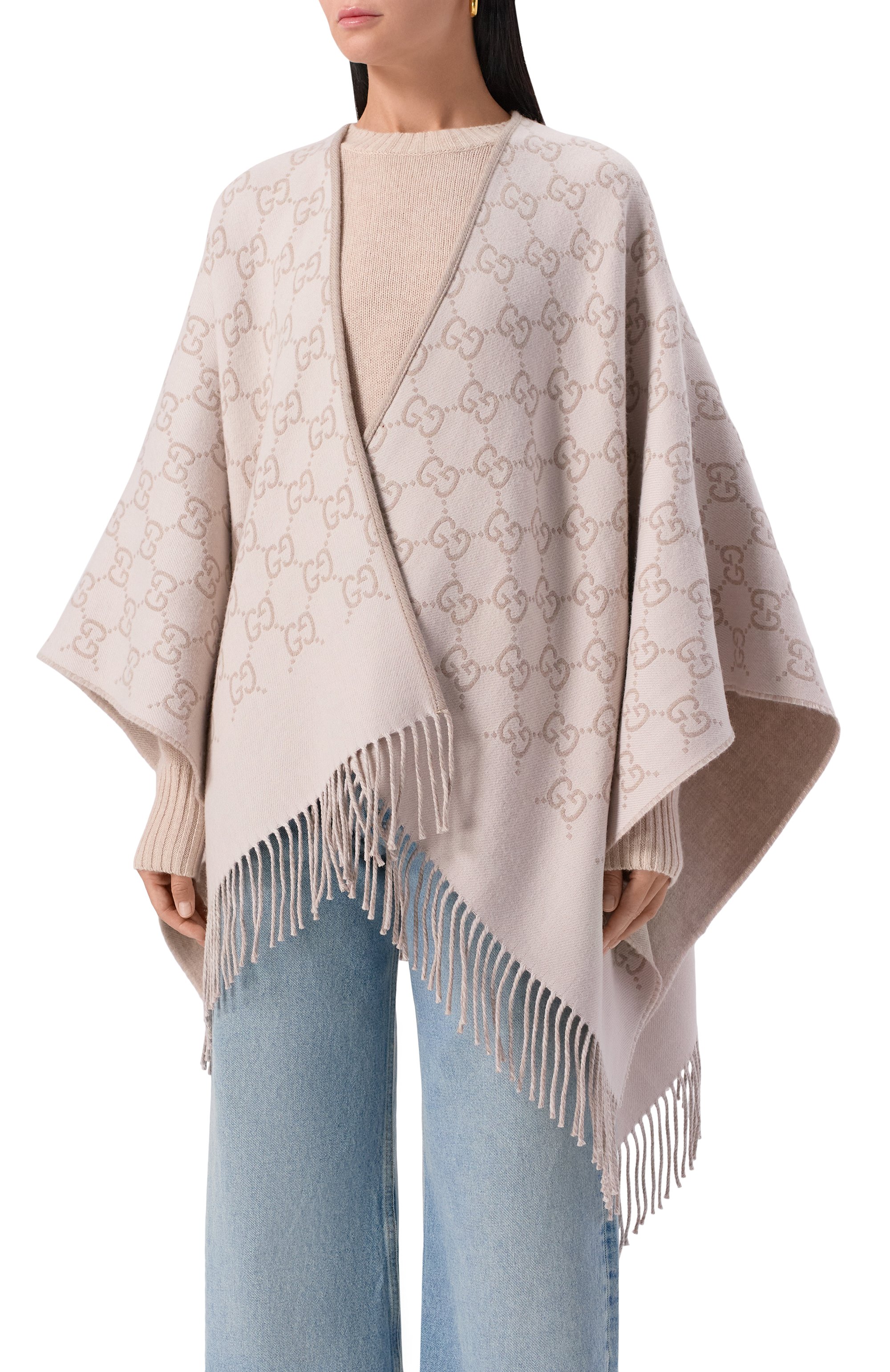 Шерстяное пончо GUCCI, арт. 817831/3G200, фото 3
