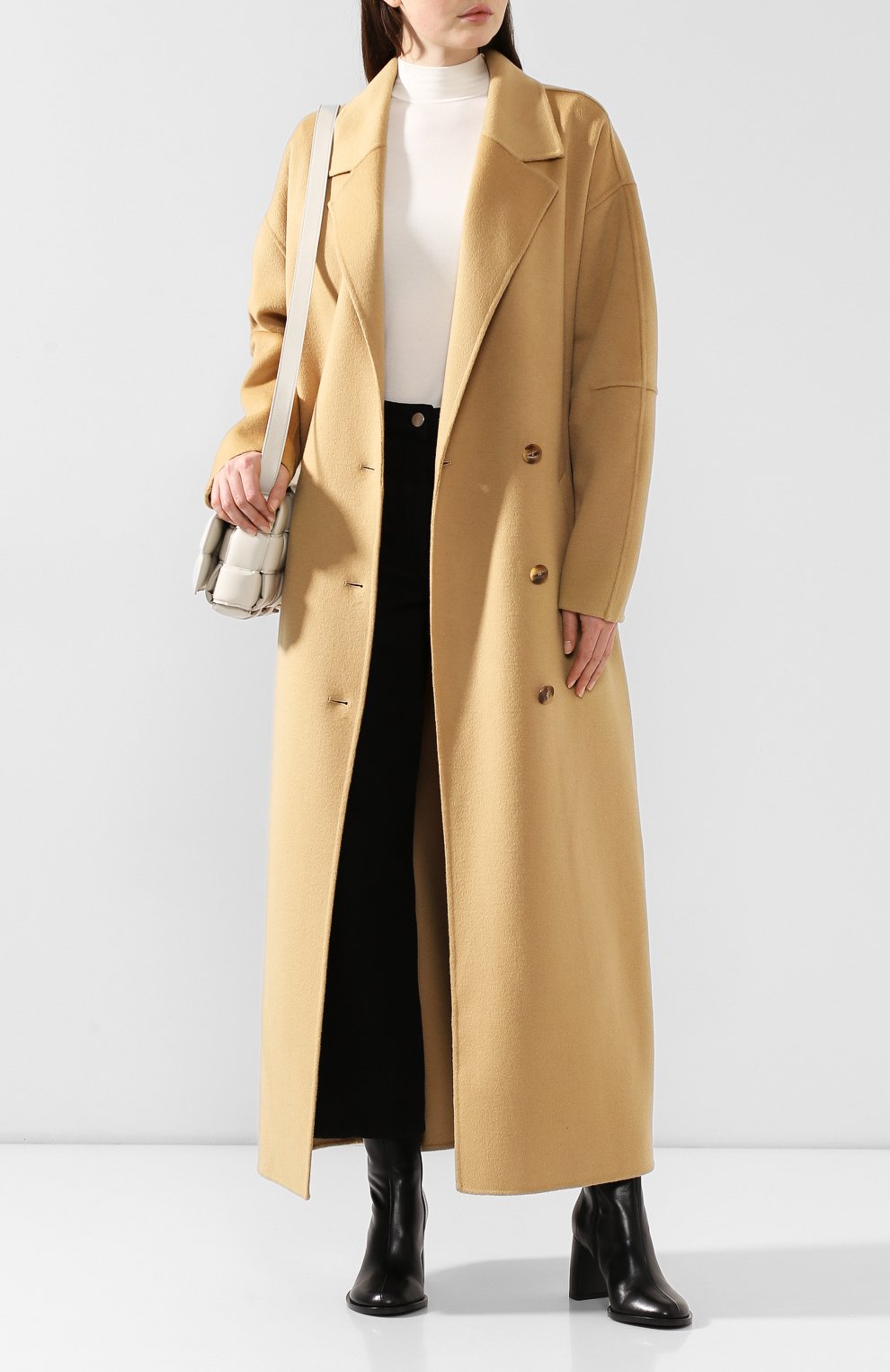 Пальто из смеси шерсти и шелка NANUSHKA, арт. L0ANE_CASHEW_D0UBLE SILK W00L BLEND, фото 2