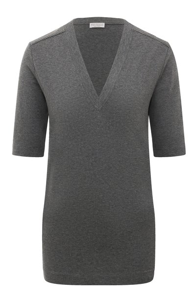 Женская хлопковая футболка BRUNELLO CUCINELLI, арт. M0T18B1026