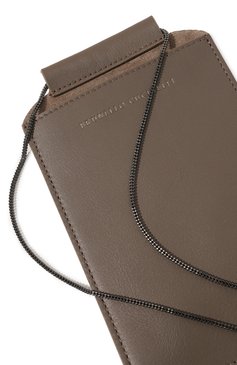 Кожаный чехол для iphone BRUNELLO CUCINELLI коричневого цвета, ар�т. MWHED2531 | Фото 3 (Женское Кросс-КТ: Кожа iPhone; Региональные ограничения белый список (Axapta Mercury): Не проставлено; Нос: Не проставлено)