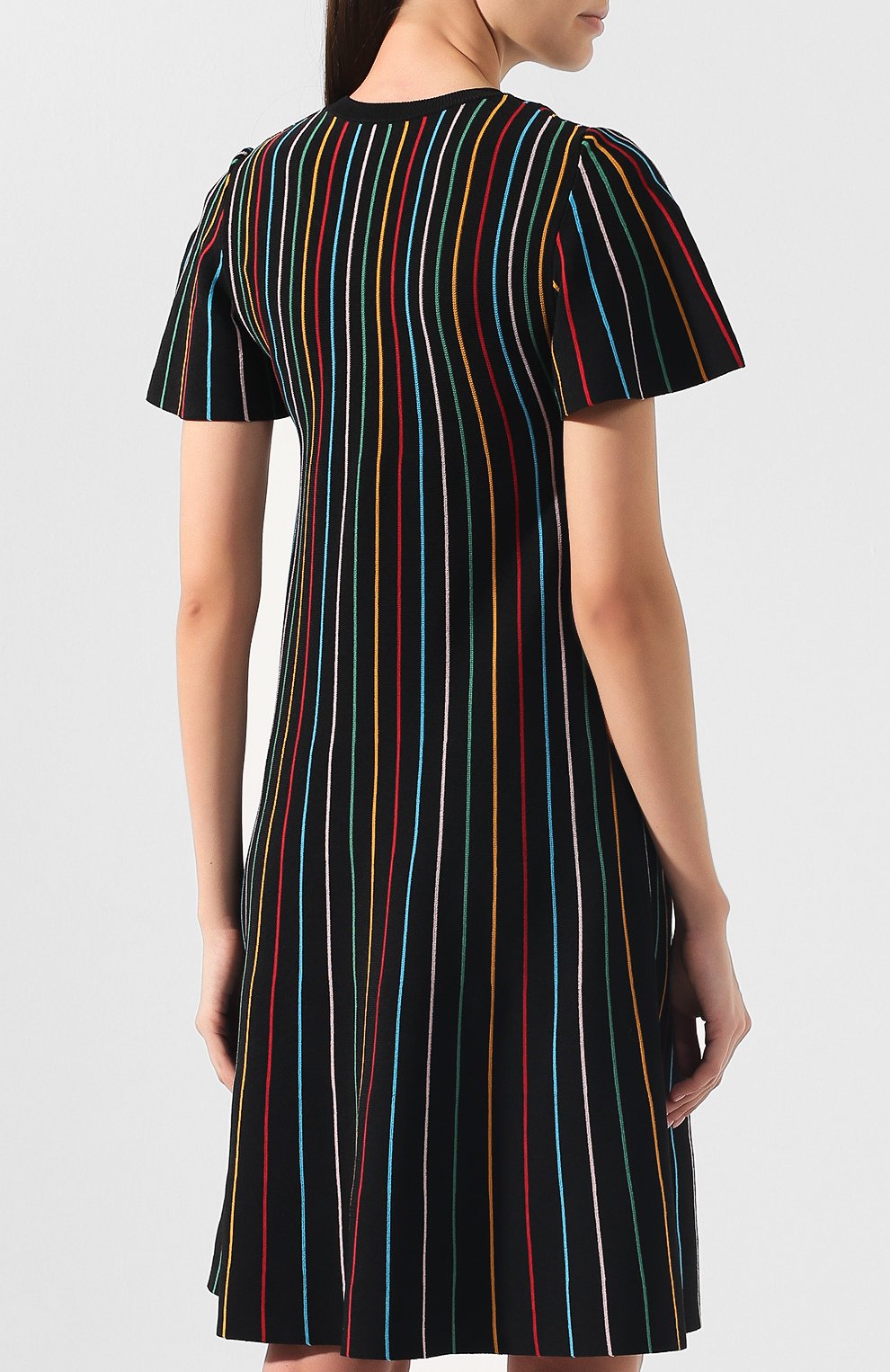 Платье в полоску REDVALENTINO черного цвета по цене 39950 руб., арт. RR0KDA48/NVQ, фото 4 Платье в полоску REDVALENTINO, арт. RR0KDA48/NVQ, фото 4
