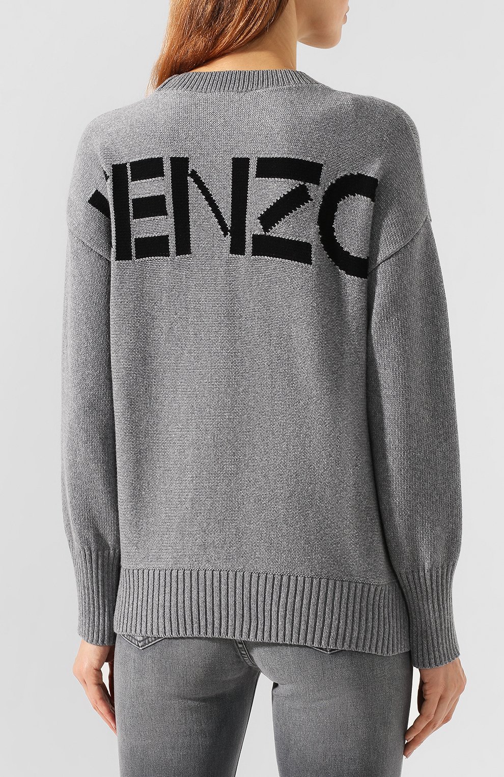 Пуловер KENZO светло-серого цвета по цене 24200 руб., арт. F962T0496814, фото 4 Пуловер KENZO, арт. F962T0496814, фото 4
