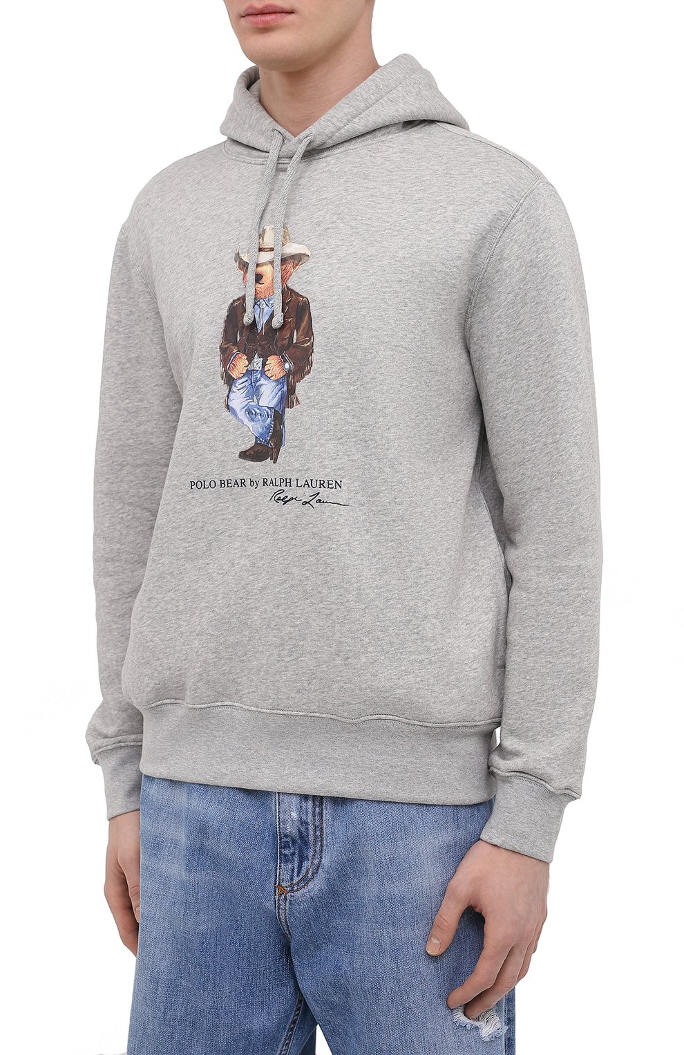 Худи POLO RALPH LAUREN серого цвета по цене 24450 руб., арт. 710858027, фото 3 Худи POLO RALPH LAUREN, арт. 710858027, фото 3
