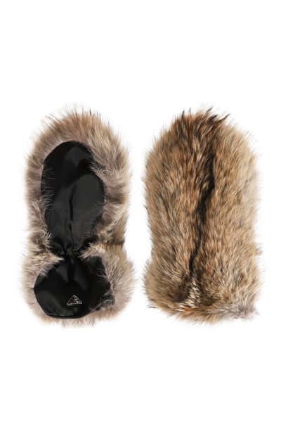 Варежки из меха койота PRADA, арт. 2GG093-2CEZ-F0889, фото 3