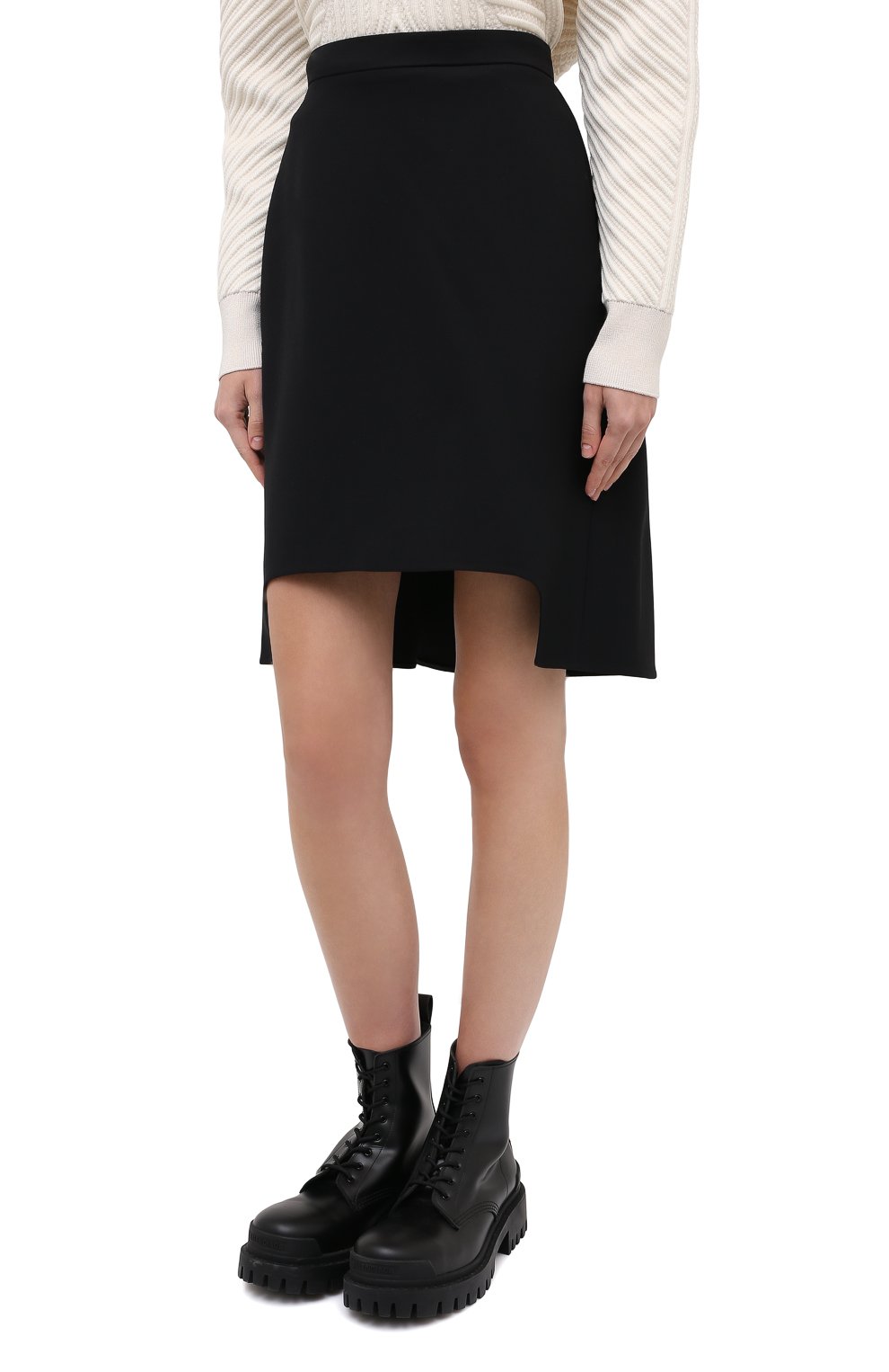 Юбка из шерсти и шелка ALEXANDER MCQUEEN черного цвета по цене 107000 руб., арт. 639987/QJAAA, фото 4 Юбка из шерсти и шелка ALEXANDER MCQUEEN, арт. 639987/QJAAA, фото 4