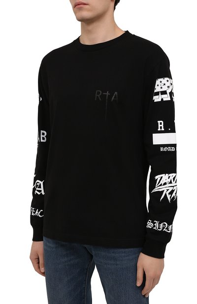 Хлопковый лонгслив RTA, арт. MF21-A094-0049BLKGT, фото 3