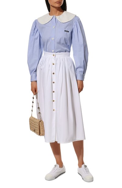 Хлопковая блузка MIU MIU, арт. MK1539-Z58-F0076, фото 2