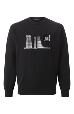Мужской хлопковый свитшот C.P. COMPANY черного цвета, арт. 18CLSS051A006452W | Фото 1 (Длина (для топов): Стандартные; Драгоценные камни: Проставлено; Материал сплава: Проставлено; Рукава: Длинные; Материал внешний: Хлопок; Мужское Кросс-КТ: свитшот-одежда; Принт: С принтом; Стили: Спорт-шик)
