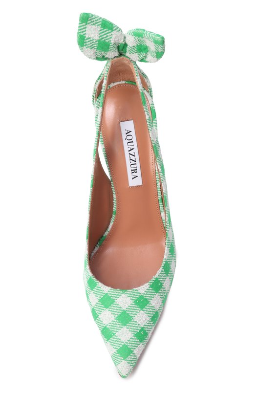 Текстильные туфли Bow Tie 85 Aquazzura DENMIDP0-PJQ-PLR Зелёный  DENMIDP0-PJQ-PLR Фото 6