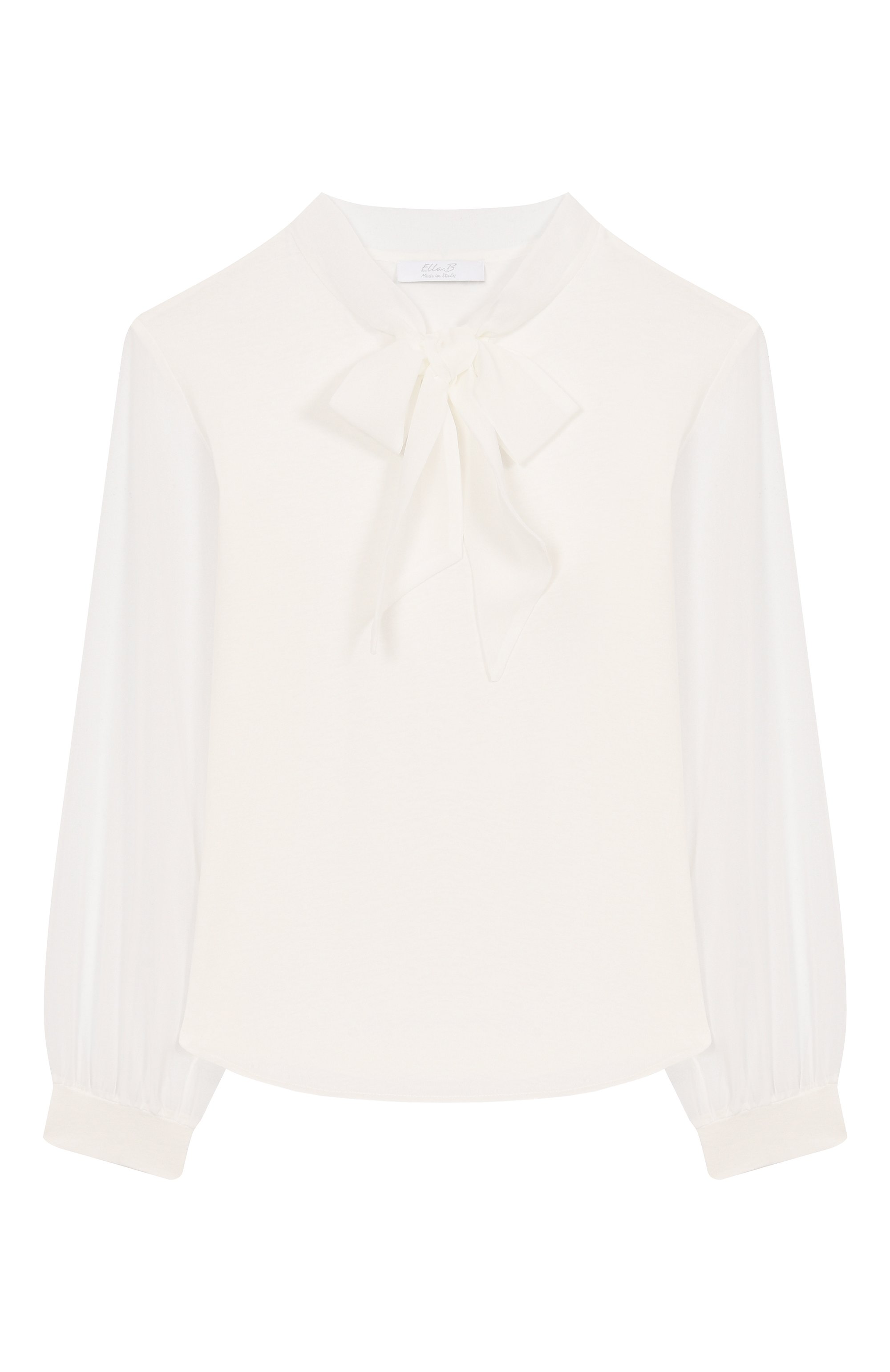Хлопковая блузка ELLA.B кремового цвета по цене 16600 руб., арт. EBR2522/6A-8A, фото 1 Хлопковая блузка ELLA.B, арт. EBR2522/6A-8A, фото 1