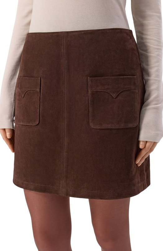 Замшевая юбка Zadig and Voltaire RWSK01066 Коричневый  RWSK01066 Фото 5