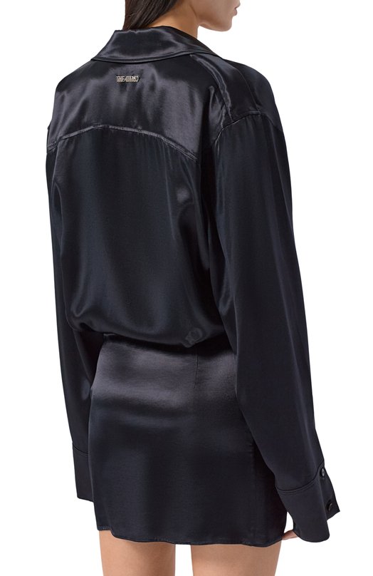 Атласное платье The Attico 260WCA00462/VVV102AA Чёрный  260WCA00462/VVV102AA Фото 3