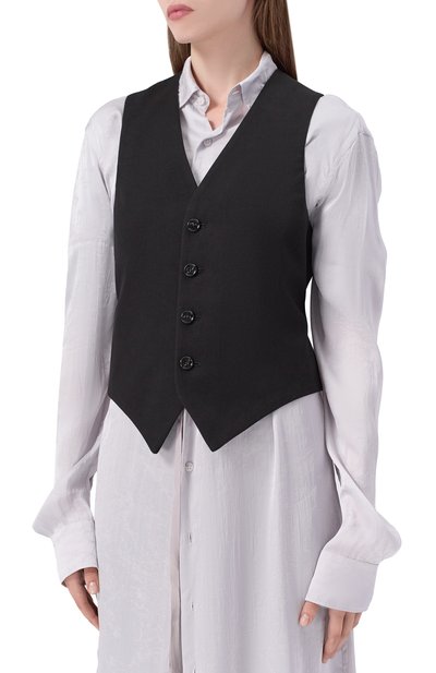 Хлопковый жилет ANN DEMEULEMEESTER черного цвета по цене 98850 руб., арт. B0013555/FA696, фото 3 Хлопковый жилет ANN DEMEULEMEESTER, арт. B0013555/FA696, фото 3