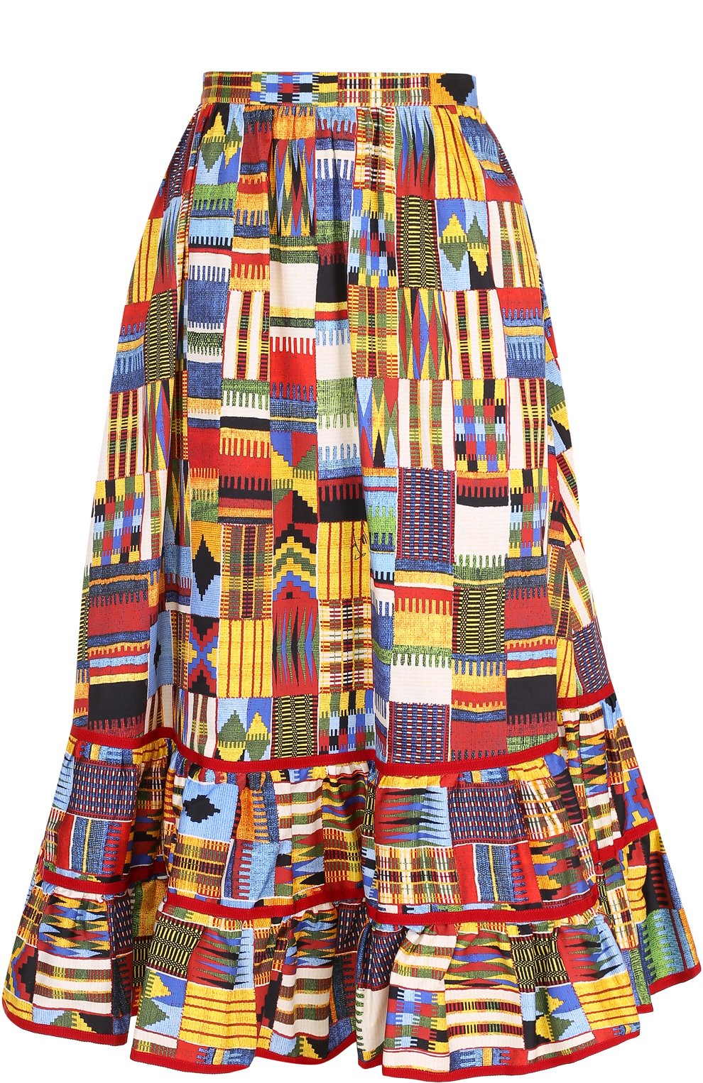 Хлопковая юбка-миди с принтом и оборкой STELLA JEAN, арт. J G 043 00 S 3085, фото 1