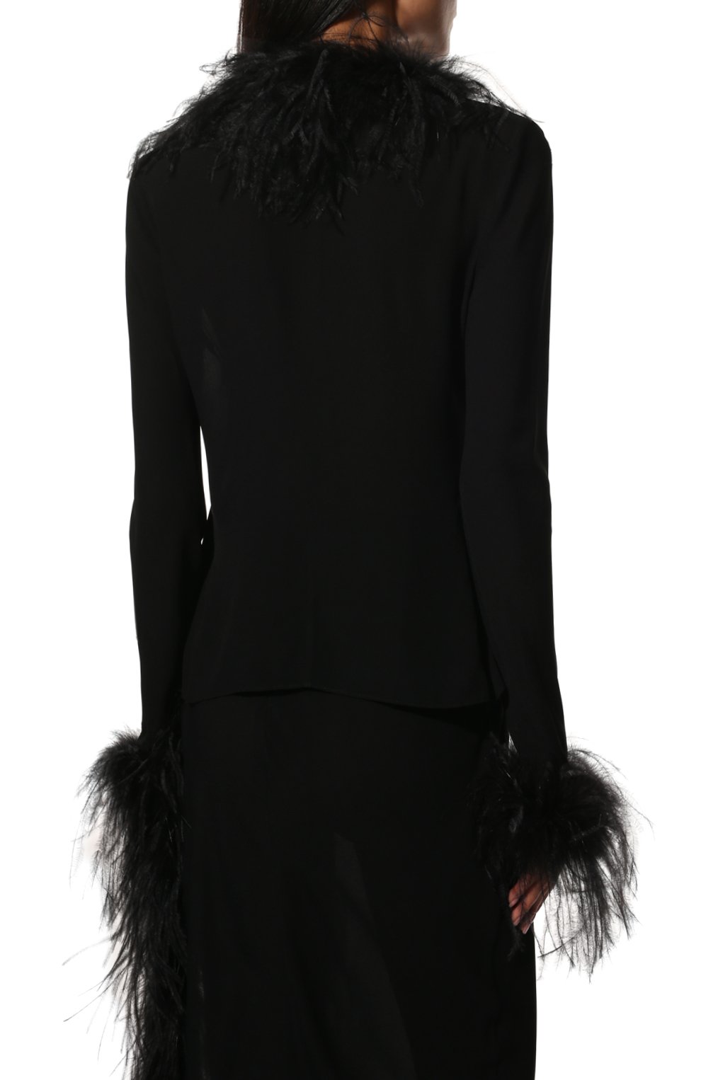 Блузка из вискозы с отделкой перьями GIUSEPPE DI MORABITO, арт. FW22164T0-199, фото 4