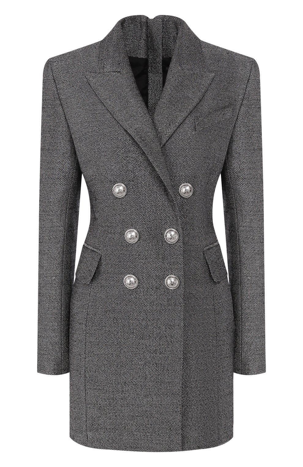 Платье BALMAIN темно-серого цвета по цене 298000 руб., арт. SF06059/W054, фото 1 Платье BALMAIN, арт. SF06059/W054, фото 1