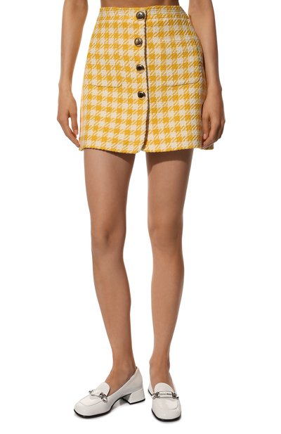 Юбка из шерсти и хлопка MIU MIU, арт. MG1739-GRV-F0010, фото 3